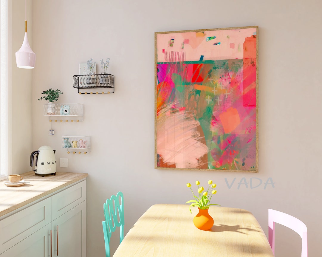 Pink Magenta Abstract Art Print: Modern Wall Decor (digital Download ...
