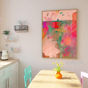 Pink Magenta Abstract Art Print: Modern Wall Decor (Digital Download)