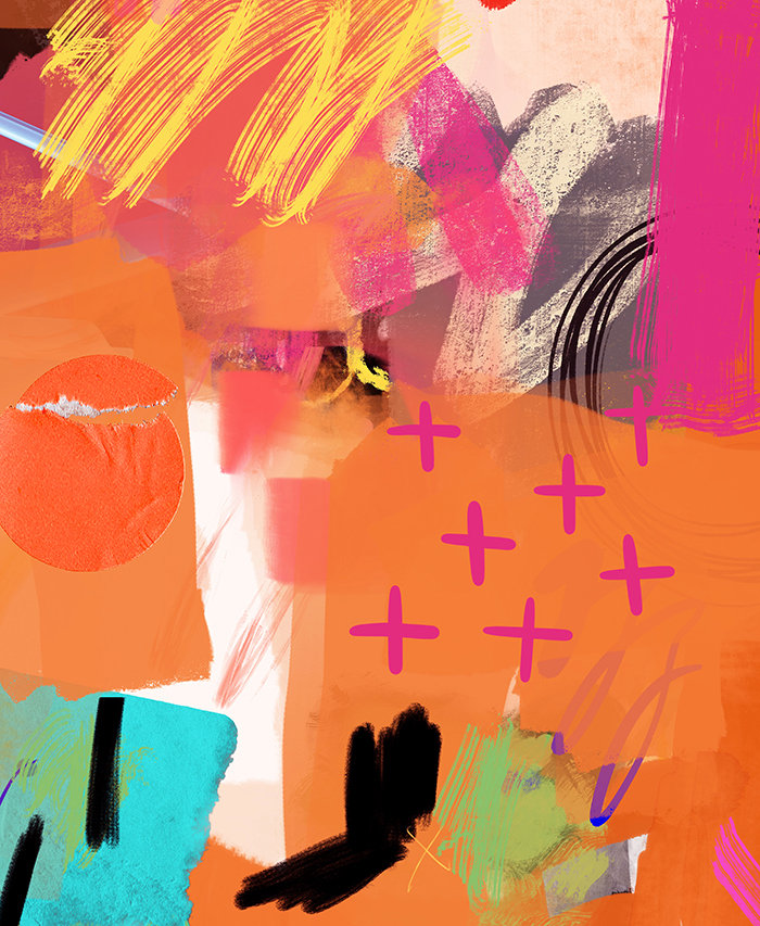 Bright Orange Printable Abstract Art Colorful Abstract - Etsy