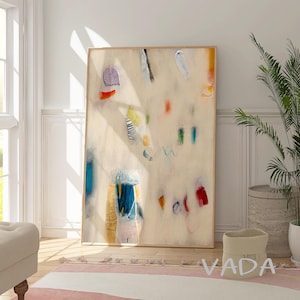 Beige Cream Abstract Art Print: Modern Wall Decor (Digital Download)