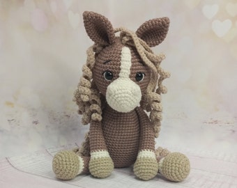 Curly Horse, Crochet horse, Horse toy, Crochet horse gift for baby, Crochet horse gift for girl, Crochet horse gift for boy