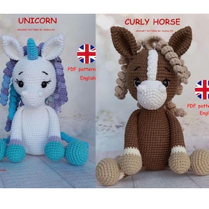 PATTERN unicorn+horse, PATTERN ONLY: Unicorn+horse, Crochet unicorn+horse pattern,Pattern unicorn, Pattern horse toy, pdf  Pattern