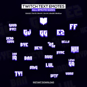 Twitch Text Emotes: Chat Badges (Digital Download)