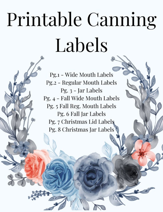 Printable Canning Labels - Etsy