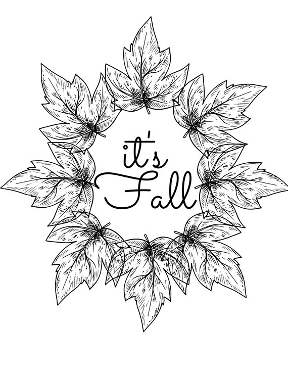 It's Fall Coloring Page - Etsy