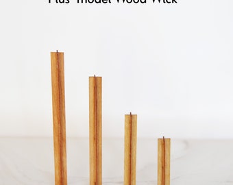 Plus (+) Wooden candle wick SET | Natural Wood Wick | Candle Material | special plus model wooden candle wick