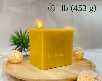 100% Pure and all Natural Beeswax / Yellow, Pure Blocks with Natural Honey Smell / 1.00 lb (453 g)