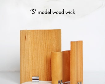 S-Model Wooden Candle Wick: Natural Crackling Flame