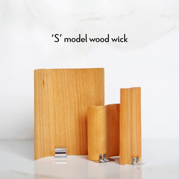 Wooden candle wick S model| Natural Wood Wick | Candle Material | special cut S model wooden candle wick