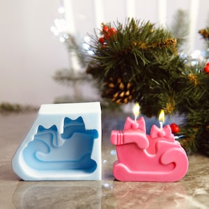 Silicone Candle Mold for Candle Making | Christmas Candle | Christmas Sled