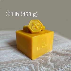 Cera de abejas 100% pura y totalmente natural / Cera de abejas para velas Cremas de ungüento Jabones cosméticos Cera Paño Cera para barba Cera para madera/ 1,00 libra (453 g)