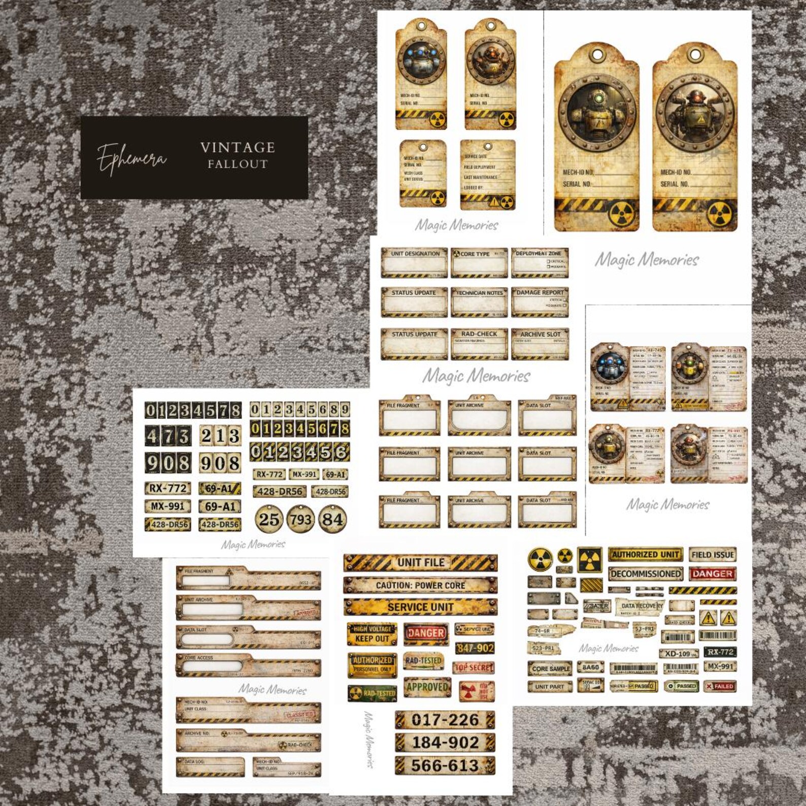 Fallout Terminal Papercraft Digital Papers