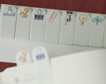 Vintage Stationery Sticky Index Tabs F00012