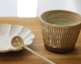 Shannon's Handmade Pottery Tea Cup ~ The Woven Light Set SH00283