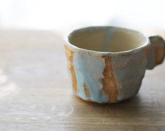 Shannon's Handmade Ceramics Coffee Cup ~ Raku Clay~ T. Blue SH00261