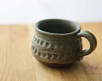 Shannon's Handmade Ceramics Espresso Coffee Cup ~ Shigaraki Nanban Grog Clay ~  Weathered Bronze SH00269