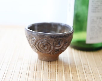 Shannon's Handmade Ceramics Sake Cup ~ Shigaraki Clay Red Flameware SH00188