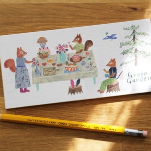 Mini papel washi japonés con diseño de jardín verde de Aiko Fukawa