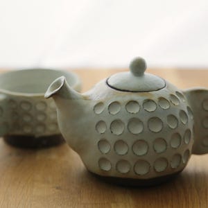 Set di teiere realizzate a mano - Argilla Shigaraki Nanban - Pois in stile norvegese SH00319