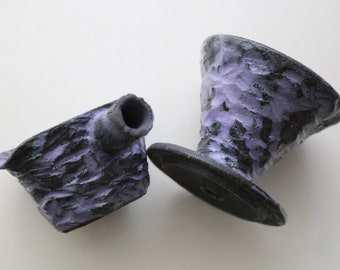 Shannon's Handmade Ceramics Coffee Dripper & pot  ~ Shigaraki Black Clay Granite Mauve Purple SH00238