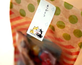 SHIBANBAN Japanese Washi "Thank You" Gift Note Stickers F00051-2