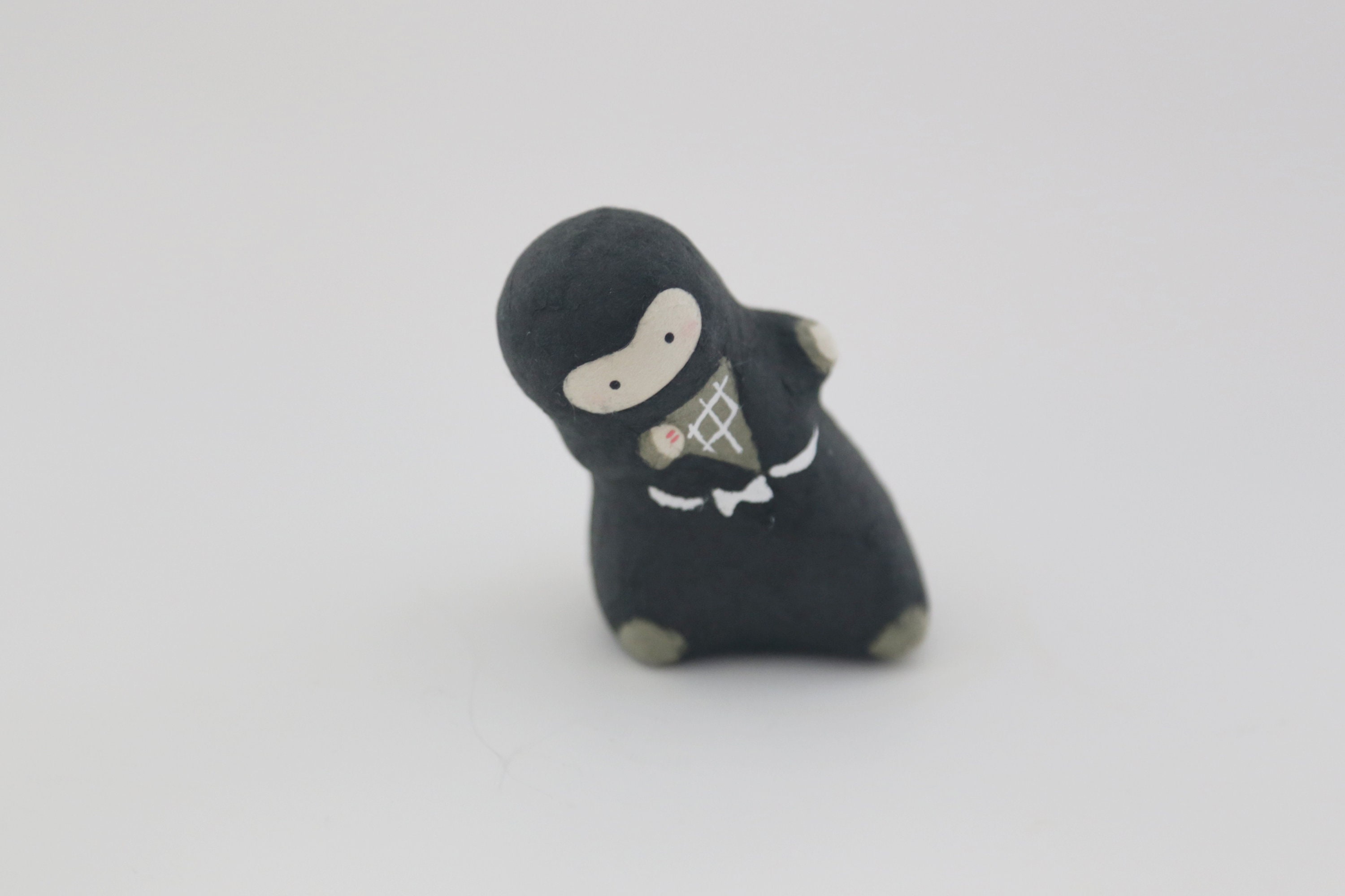 Chigiri Japanese Papiermache Doll Peeping Ninja Etsy UK