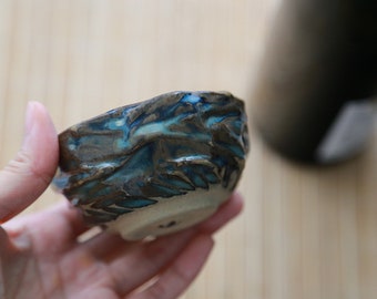 Shannon's Handmade Ceramics Japanese Sake Cup ~ Rustic Brown Green ~ SH00235