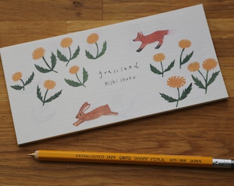 Japanese Washi Mini Letter Paper ~ Grass Land by Nishi Shuku