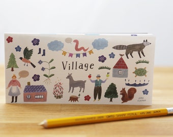 Japanese Washi Mini Letter Paper ~ Village by Aiko Fukawa