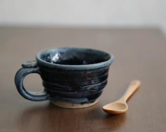 Shannon's Handmade Ceramics Coffee Cup ~ Lave Fleck Navy SH00307