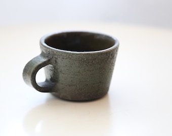 Shannon's Handmade Ceramics Coffee Cup ~ Shigaraki Clay Granite Black SH00182