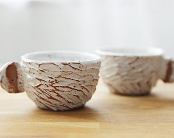 Shannon's Handmade Ceramics Coffee Cup ~ Lava Fleck White SH00250ab