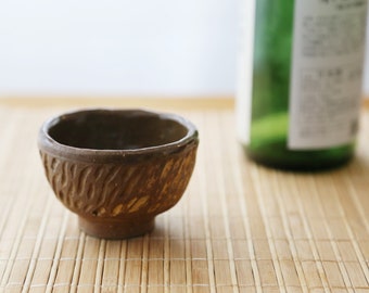 Shannon's Handmade Ceramics Sake Cup ~ Shigaraki Clay Red Flameware SH00190