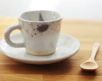 Shirgaraki Ware, Nishiki cloud, Coffee Cup and Plate Set A00304 (5.4 fl oz)