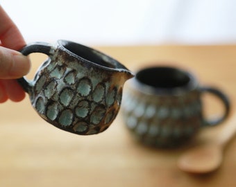 Shannon's Handmade Ceramics Mini Milk Jar ~ Grogged Black SH00239-mj