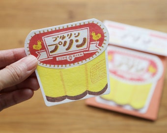Japanese Washi Mini Letter Pad - Retro Egg Pudding F00108