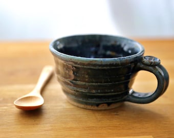 Shannon's Handmade Ceramics Coffee Cup ~ Lave Fleck Navy SH00307