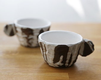 Shannon's Handmade Ceramics Coffee Cup ~ Shigaraki Nanban Grog Clay ~ White SH00254ab