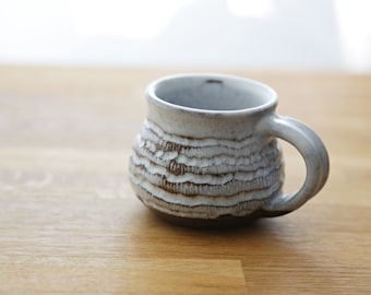 Shannon's Handmade Ceramics Coffee Cup ~ Shigaraki Nanban Grog Clay ~ White SH00255
