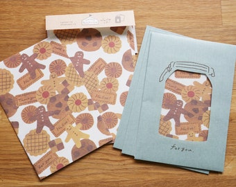 Japanese Washi Mini Letter Set - Gingerbread Men Cookies