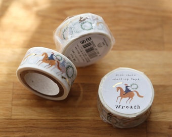 Washi Tape with Gold Foil Print ~ Wreath, by Nishi Shuku
