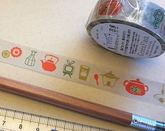 Nostalgic 60s/70s Showa Retro Living Washi Tape F00054