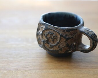 Shannon's Handmade Ceramics Espresso Coffee Cup ~ Shigaraki Black Clay Granite SH00208
