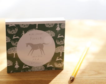 Square Memo Pad ~ Forest, by Nishi Shuku