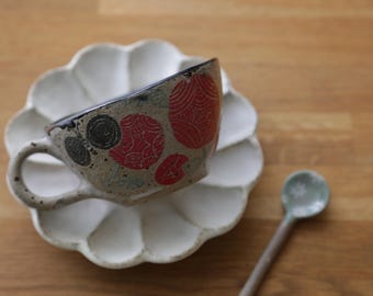 Shannon's Handmade Pottery Coffee Cup Set ~ Lave Fleck Rose SH00303