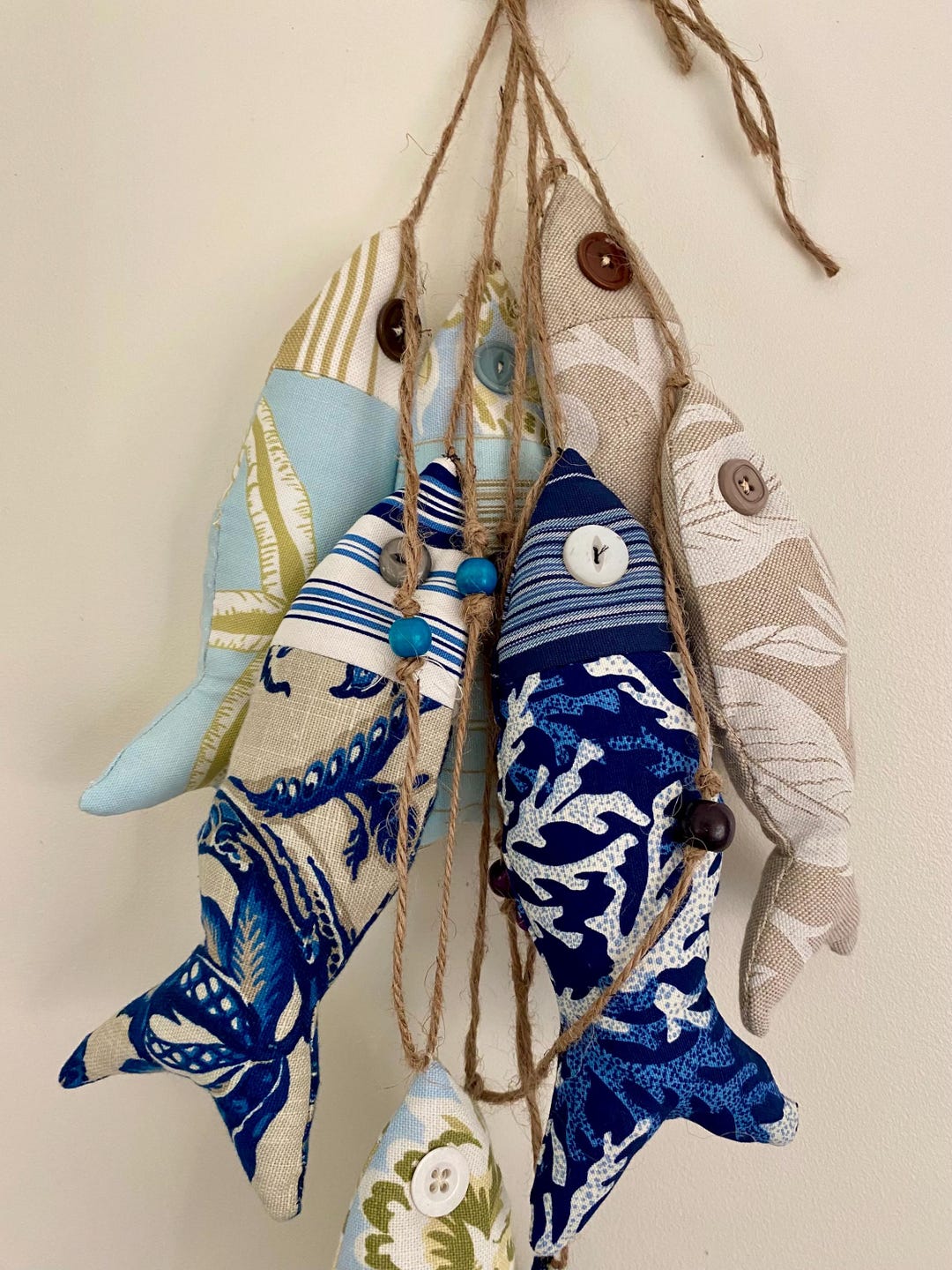 Cloth Fish A Trio of Fabric Fish! Coastal Beach Decor - Etsy