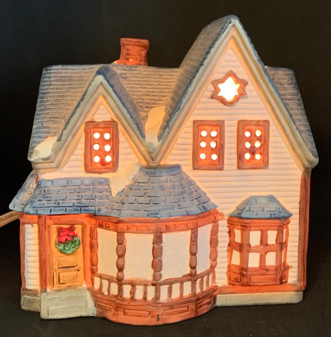 Marian Yu Lighted Christmas House 5 Tall Etsy