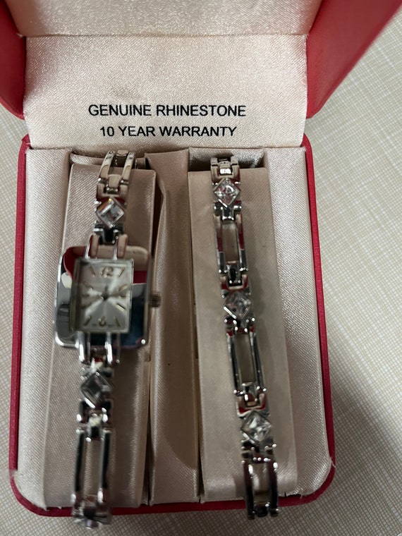 Geneva vintage rhinestone watch set