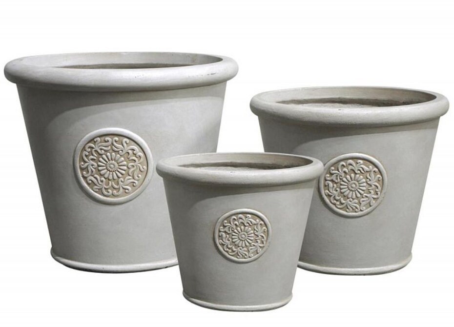 Beige Roman Style Outdoor Concrete Pots Etsy UK