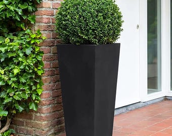 Tall Tapered Concrete Planter Modern Outdoor Garden Pot Round Concrete  Garden Pot, Large Vertical Plant Stand Zen Garden Decor - Etsy